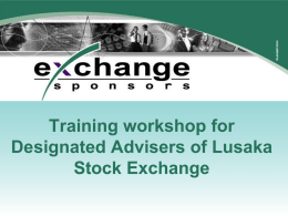 Training workshop LSE - Lusaka Stock Exchange