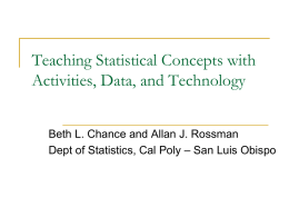 Teaching Introductory Statistics with Activities and Data