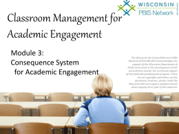 Classroom Management - Wisconsin PBIS Network