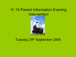 GCSE Intervention Evening