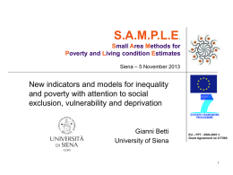 S.A.M.P.L.E. Small Area Methods for Poverty and Living