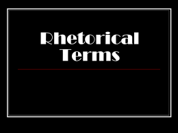 Literary Terms - Sheldon ISD / Overview