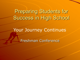 Freshmen Conference - Clovis East High School