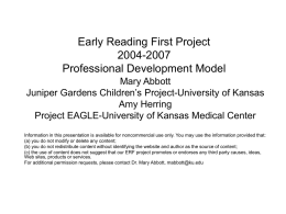 Early Reading First Project 2004