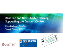BancTec and New Charter Housing Supporting the Contact Centre
