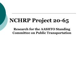 TCRP Slides - American Association of State Highway and
