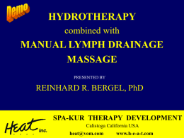 HYDROTHERAPY combined with MANUAL LYMPH DRAINAGE …