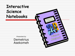 INTERACTIVE NOTEBOOKS In the Science Classroom