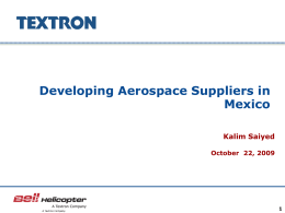 Aerospace Supplier Development in Mexioc