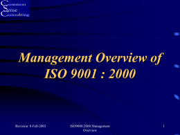 ISO 9000:2000 Management Overview