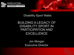Disability Sport Wales - International sports conference