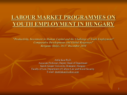 Targeted national labour market programmes on youth