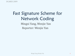 Fast Signature Scheme for Network Coding