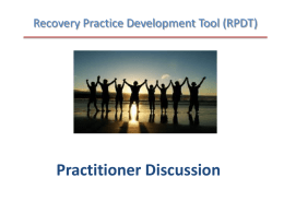 Recovery Practice Development Tool