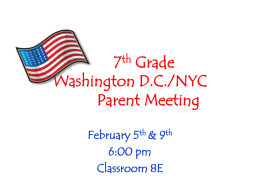 Washington D.C. Parent Meeting