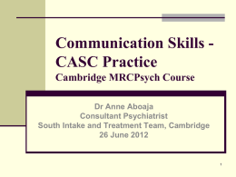 CASC Practice - Communication Skills