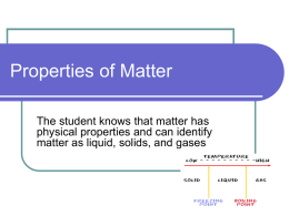 Properties of Matter - Plano Independent School District