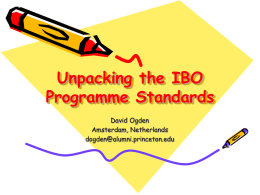 Unpacking the IBO School Standards