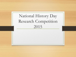 National History Day research competition