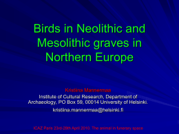 Birds in neolithic and mesolithic graves in northern Europe