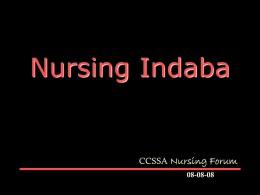 Nursing Indaba - CRITICAL CARE