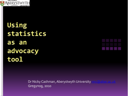 Statistics and reports - Aberystwyth University