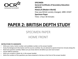 PAPER 2: BRITISH DEPTH STUDY