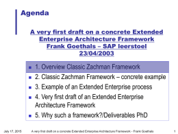 A Tutorial on the Zachman Framework for Enterprise