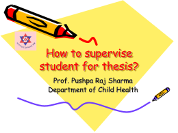 How to supervise student for thesis