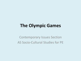 The Olympic Games - The National CofE Academy