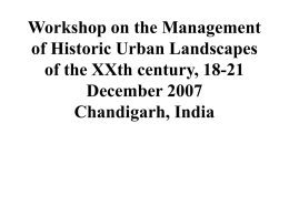Workshop on the Management of Historic Urban Landscapes of