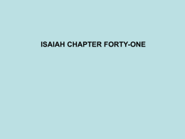 WHO WAS ISAIAH? - South Walton Church of Christ
