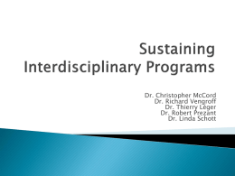 Sustaining Interdisciplinary Programs