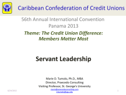 Servant Leadership - Caribbean Confederation of Credit Unions