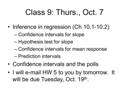 Class 9: Thurs., Oct. 7 - University of Pennsylvania