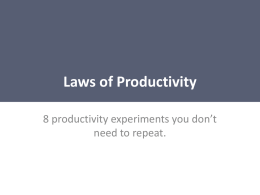 Rules of Productivity