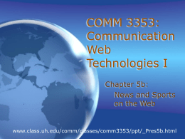 COMM 3353: Information, Internet, and the World Wide Web