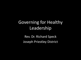Governing for Healthy Leadership