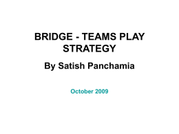 BRIDGE - TEAMS PLAY STRATEGY By Satish Panchamia