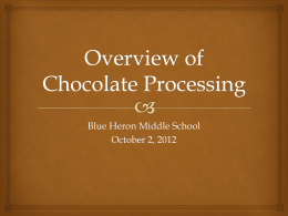 Overview of Chocolate Processing