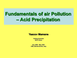 Fundamentals of air Pollution – Acid Precipitation