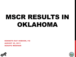 MSCR Results in Oklahoma