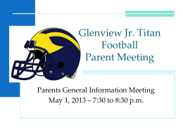 Glenview Jr. Titan Football Parent Meeting