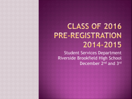 PRE-REGISTRATION 2013-2014
