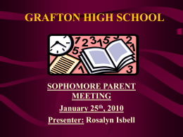 GRAFTON HIGH SCHOOL - School District of Grafton