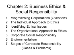 Chapter 2: Business Ethics & Social Responsibility