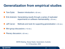 The Problem of Generalization from Empirical Studies in SE