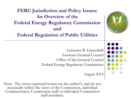 An Overview of the Federal Energy Regulatory Commission