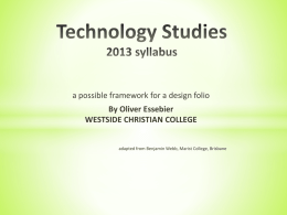 Technology Studies 2013 syllabus