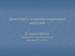 Genre theory, knowledge organisation and fiction
